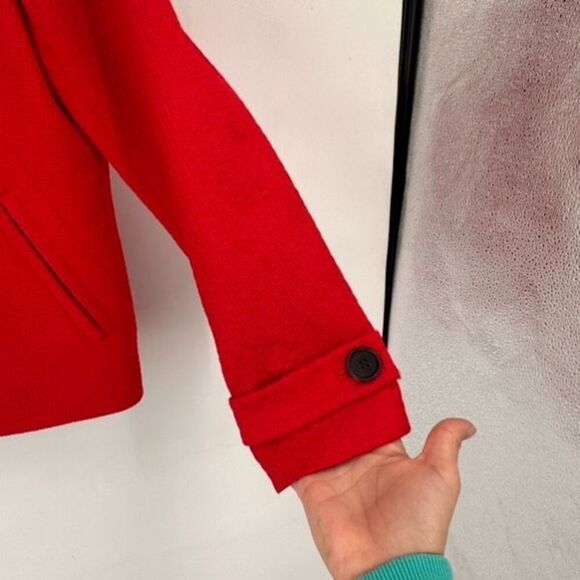 Talbots Women's Petite Notch Lapel Double Breasted Red Blazer Jacket Size 14P‎ - Picture 7 of 11